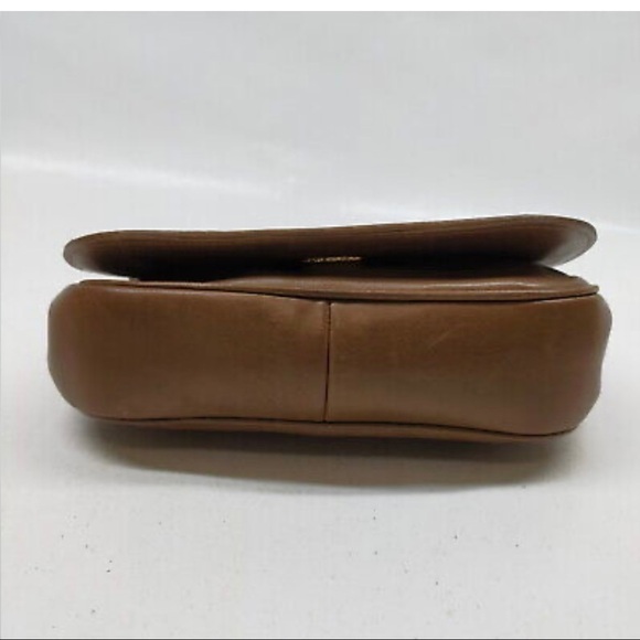 Chanel Brown Satin Vintage CC Flap Bag crossbody leather‎ purse - Picture 7 of 11